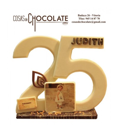 Números de chocolate con foto