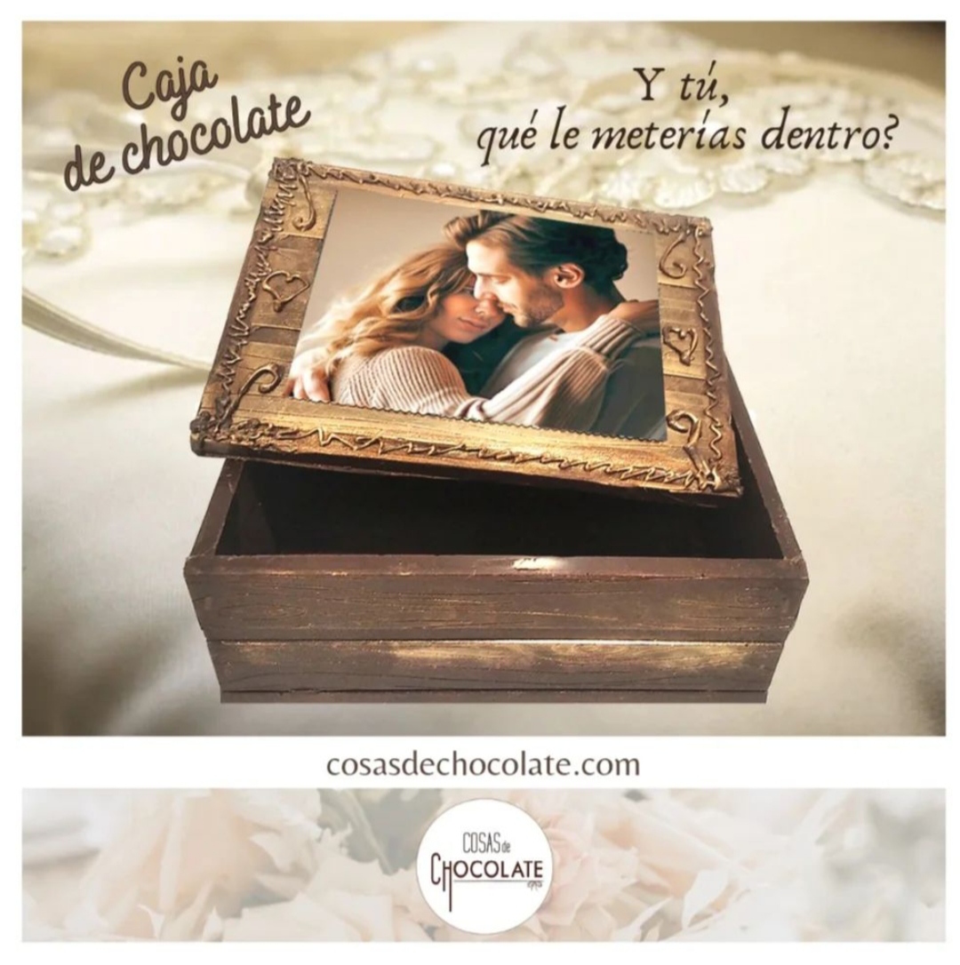 Caja regalo de chocolate, hecha de chocolate