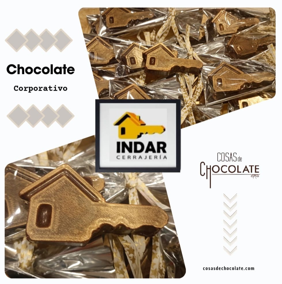 Logotipo de empresa realizado en chocolate