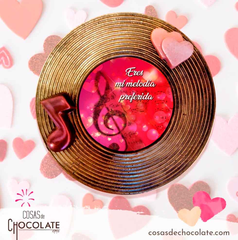 Disco de chocolate para enamorados